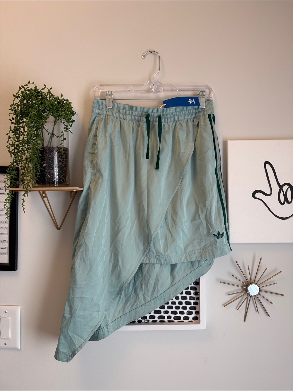 adidas Light Mint Green Skirt with Dark Green Drawstring